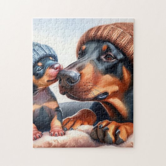 Süßer Hund-Jigsaw-Puzzle — Weihnachtsgeschenk Puzzle (Vertikal)