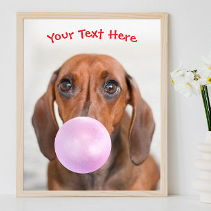 Süßer Hund, Kaugummiblase, Name oder Nachricht Poster