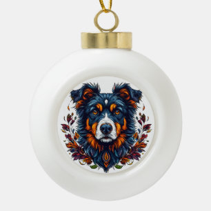 Süßer Hund Keramik Kugel-Ornament