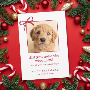Süßer Hund Lustiges Foto Weihnachts-Feiertags-Kart Feiertagskarte