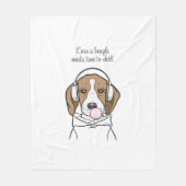 Süßer Hund mit Bubble-Gum Lustiger Beagle Fleecedecke (Vorderseite)