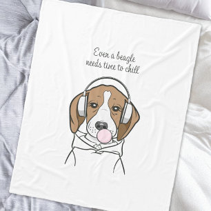 Süßer Hund mit Bubble-Gum Lustiger Beagle Fleecedecke
