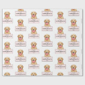 Süßer Hund mit Herz Frohen Valentinstag Geschenkpapier (Flach)