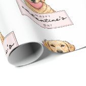 Süßer Hund mit Herz Frohen Valentinstag Geschenkpapier (Rolleneckpunkt)