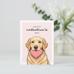 Süßer Hund mit Herz Frohen Valentinstag Postkarte