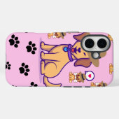 Süßer Hund mit Hut & Pfotenmuster Case-Mate iPhone Hülle (Rückseite (Horizontal))