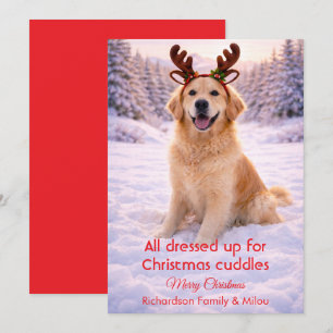 Süßer Hund mit lustigem Weihnachtszitat Weihnach Feiertagskarte