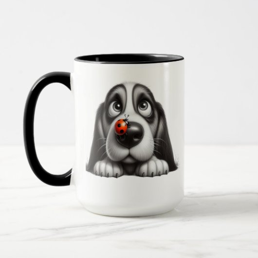 Süßer Hund mit Marienkäfer Tasse (Links)