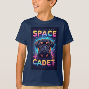 Süßer Hund mit Neonspritzern T-Shirt