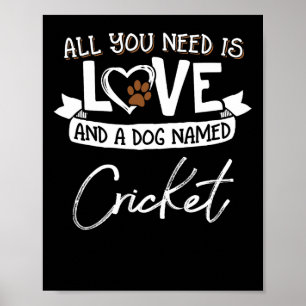 Süßer Hund namens Cricket Design für Frauen und Mä Poster