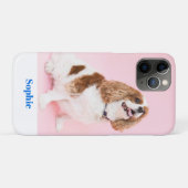 Süßer Hund oder Ihr Foto, blauer Name Case-Mate iPhone Hülle (Rückseite (Horizontal))