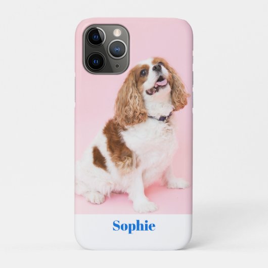 Süßer Hund oder Ihr Foto, blauer Name Case-Mate iPhone Hülle (Rückseite)