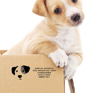 Süßer Hund Personalisierter Adress-Stempel Gummistempel