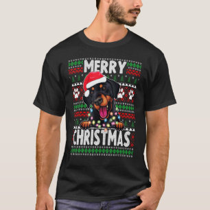 Süßer Hund Pyjama Dobermann Pinscher Hund Weihnach T-Shirt