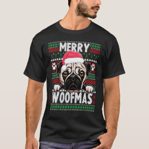 Süßer Hund Pyjama Mops Hunde Weihnachten T-Shirt
