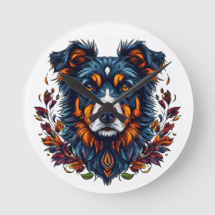 Süßer Hund Runde Wanduhr