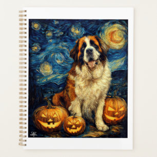 Süßer Hund Saint Bernard Halloween Jack O Lantern Planer