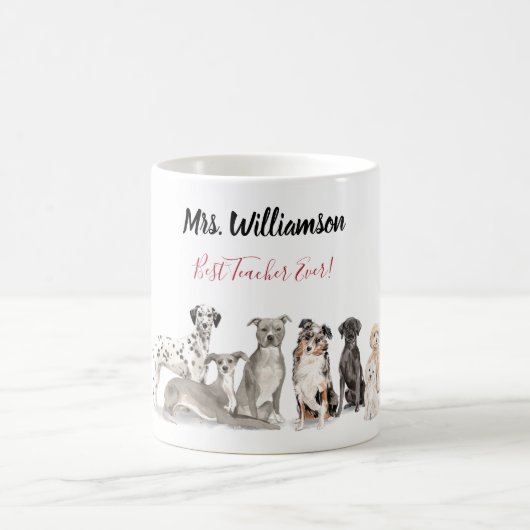 Süßer Hund Schul Lehrer Kaffeetasse (Mittel)