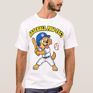 Süßer Hund spielt Baseball - Paw-fekt lustiger Spo T-Shirt