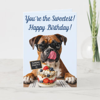 Süßer Hund & Süßigkeiten Geburtstag Karte