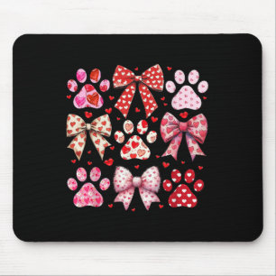 Süßer Hund und Katzenpfote Valentinstag Coquette S Mousepad