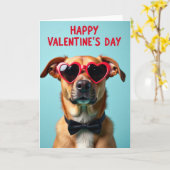 Süßer Hund Valentinstag Karte (Gelbe Blume)