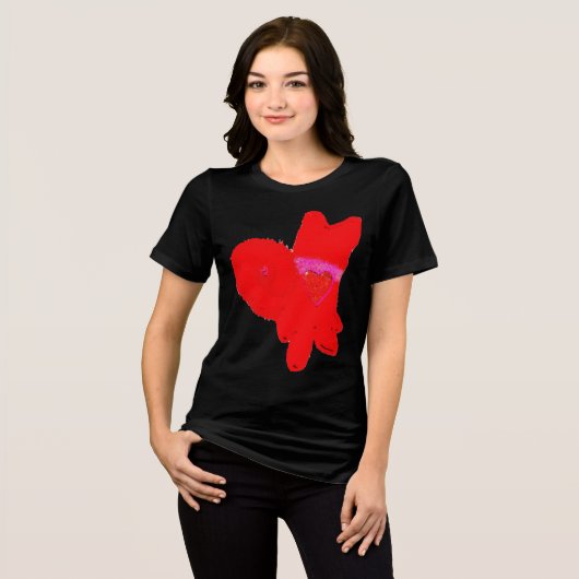 Süßer Hund Valentinstag Tri-Blend Shirt (Vorderseite voll)