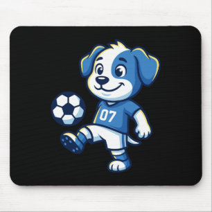 Süßer Hund Welpe spielt Fußball Fußhunde Hunde Wel Mousepad