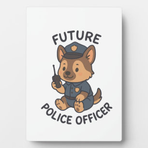 Süßer Hund zukünftiges Polizei-Offizier-Thema Fotoplatte
