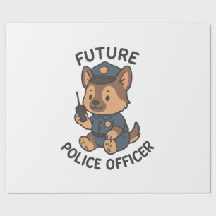 Süßer Hund zukünftiges Polizei-Offizier-Thema Geschenkpapier