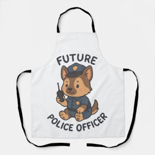 Süßer Hund zukünftiges Polizei-Offizier-Thema Schürze