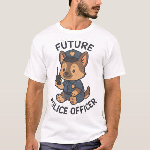 Süßer Hund zukünftiges Polizei-Offizier-Thema T-Shirt