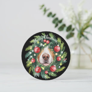 Süßer Hunde-Nasen-Weihnachtskranz Hunde-Mama Hunde Feiertagskarte