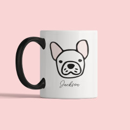 Süßer Hundeliebhaber Hundemama Hund Papa | Frenchi Zweifarbige Tasse
