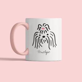 Süßer Hundeliebhaber Hundemama Hund Papa | Shih Tz Zweifarbige Tasse