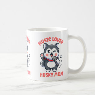 Süßer Hundemama Sänger Band Musik Siberian Husky Kaffeetasse