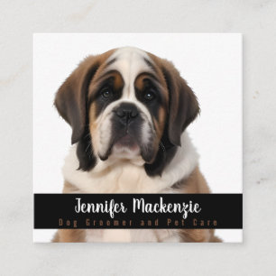 Süßer Hundetrimmer Grooming-Service Pet Care  Quadratische Visitenkarte