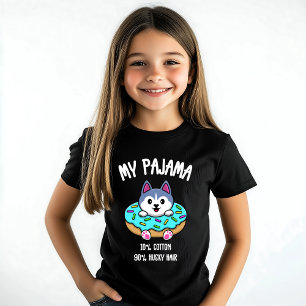 Süßer Husky-Pyjama Lustiger Donut-Hundefan T-Shirt