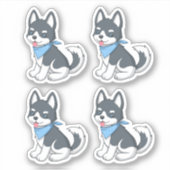 Süßer Husky-Welpe Hund 4 Aufkleber (Vorderseite)