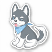 Süßer Husky-Welpe Hund Aufkleber (Vorderseite)