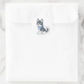 Süßer Husky-Welpe Runder Aufkleber (Tasche)