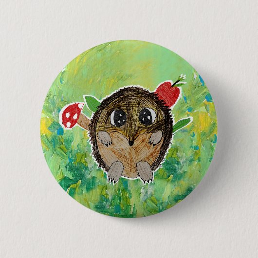 Süßer Igel Button (Vorderseite)