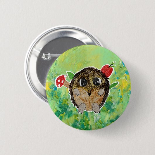 Süßer Igel Button (Vorne & Hinten)