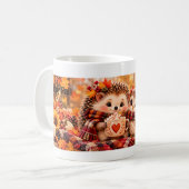 Süßer Igel & Eule Herbst-Tasse Editable Kaffeetasse (Vorderseite Links)