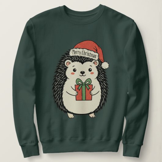 Süßer Igel Frohe Weihnachten Sweatshirt (Design vorne)