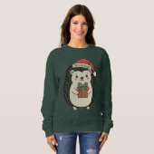 Süßer Igel Frohe Weihnachten Sweatshirt (Vorne ganz)