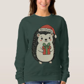 Süßer Igel Frohe Weihnachten Sweatshirt (Vorderseite)