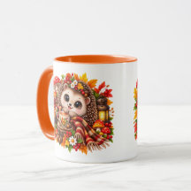 Süßer Igel Gemütlicher Herbst Teetasse Wald