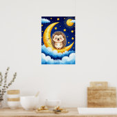 Süßer Igel Goldene Mondsichel Poster (Küche)