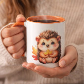 Süßer Igel Herbstlaub Tasse